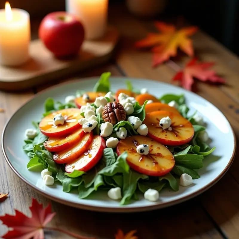 Ensalada de Manzana Tatin con Gorgonzola: Receta Otoñal Gourmet en 15 Minutos