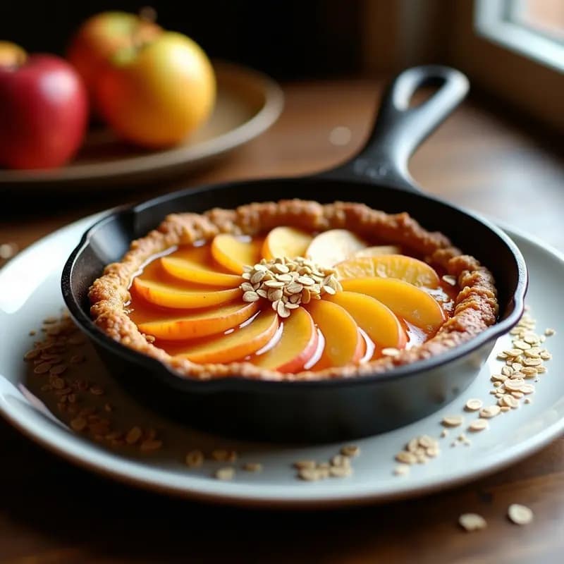 Tatin de Manzana Vegano: Receta en Sartén Sin Horno con Avena y Canela