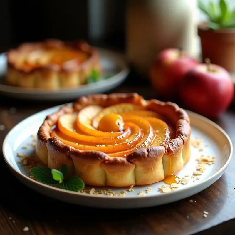 Tarta Tatin de Manzana Vegana en Olla Lenta: Dulce Tradicional Sin Mantequilla