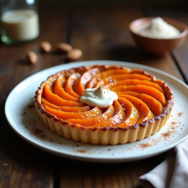 Tart Tatin de Boniato Caramelizado: Receta Vegana Sin Horno en Sartén