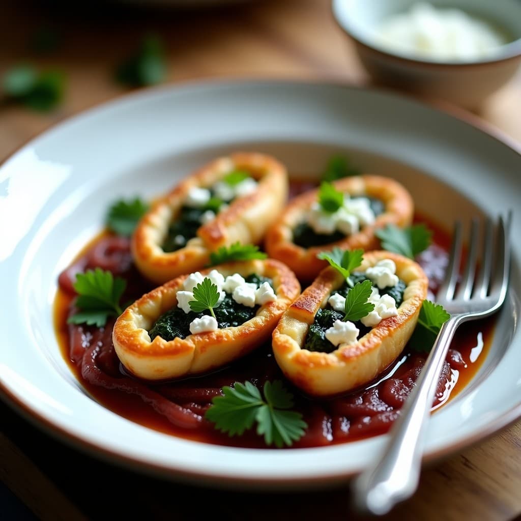 Tatin de Calamares Rellenos de Espinacas: Receta Gourmet en Horno con Menos de 30 Minutos