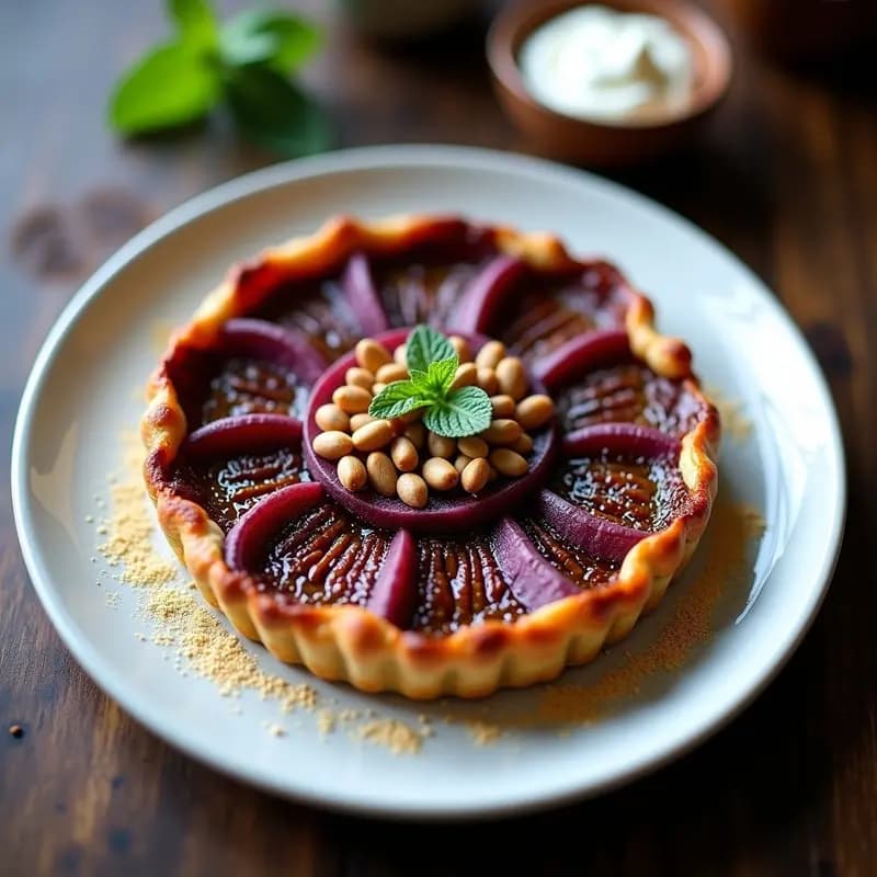 Tarta Tatin de Camote con Nueces y Nuez Moscada: Postre Sin Azúcar en 30 Minutos