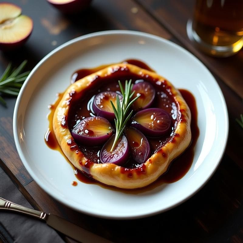 Tatin de Cebolla Morada y Cabra con Reducción de Vinagre Balsámico: Entrante Gourmet