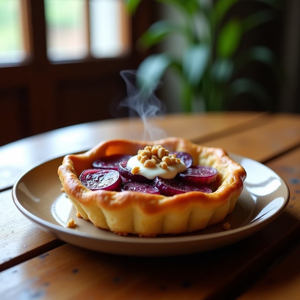 Tatin de Cebolla Morada y Cabral: Postre Francés Dulce-Salado en Airfryer
