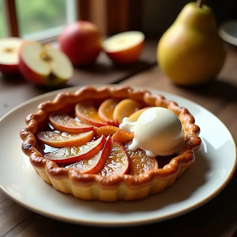 Tatin de Manzana y Pera Caramelizada: Receta Francesa Invertida en Sartén Antiadherente