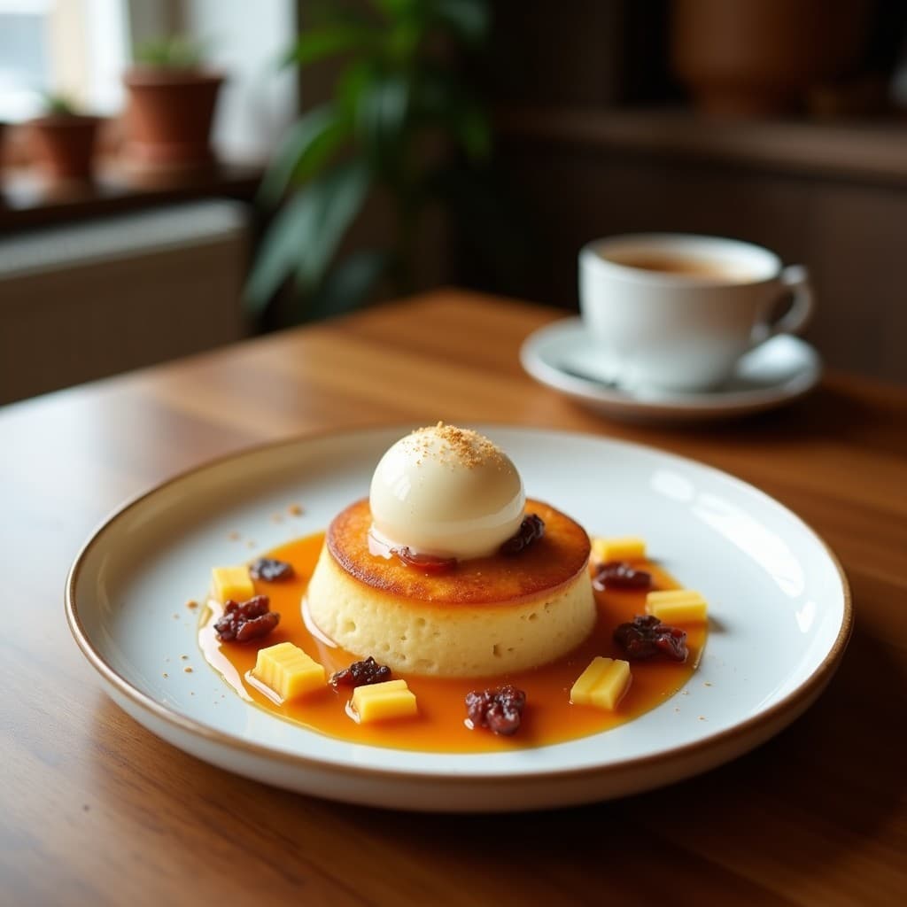 Tatin de Manzana y Apio Nabo con Helado de Vainilla Vegano: Postre Francés Gourmet Sin Lácteos