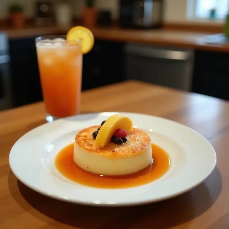 Tatin de Manzana y珍珠奶茶 (Bubble Tea): Postre Francés-Asiático con Toque Moderno