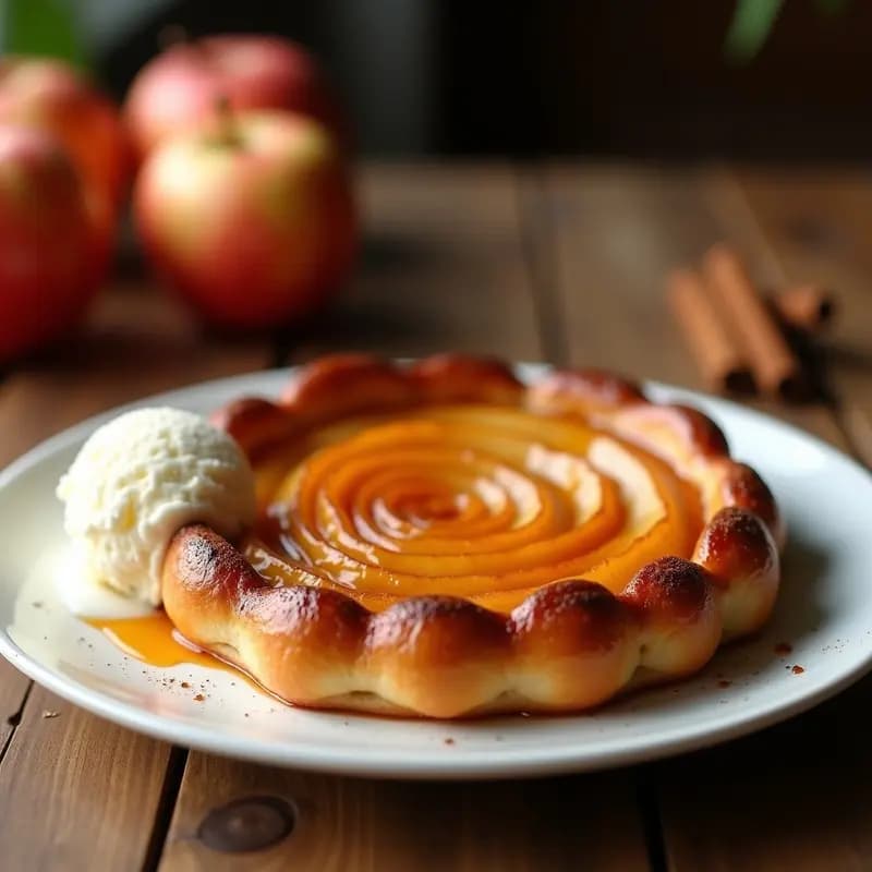 Tatin de Manzana y Canela: Postre Francés al Revés en Sartén Antiadherente