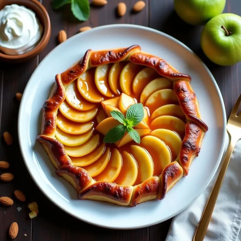 Tatin de Manzana y Cardamomo: Postre Francés Keto con Base de Almendra