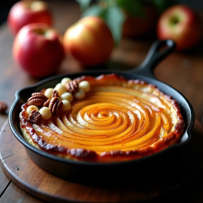 Tatin de Manzana y Miso: Postre Francés-Japonés Sin Azúcar en Sartén de Hierro