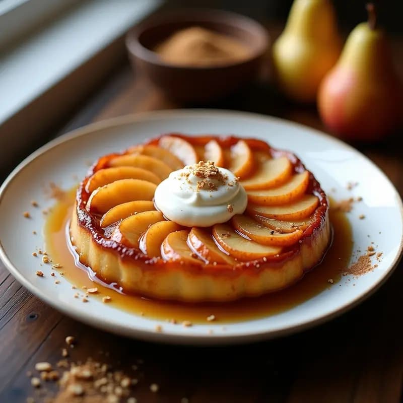 Tatin de Manzana y Peras con Mascarpone Vegano: Postre Francés Sin Azúcar