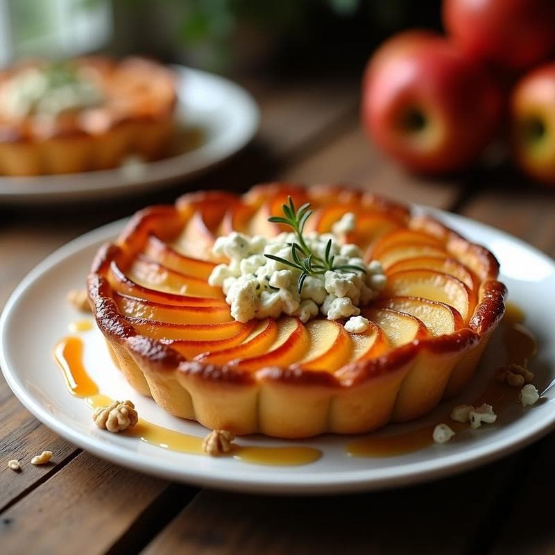 Tatin de Manzana con Queso Azul: Receta Gourmet en 20 Minutos con Toque Salado