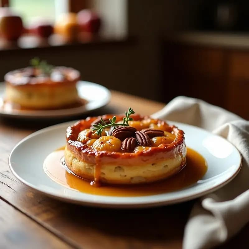 Tatin de Manzana y Caramelo de Sirope de Arce: Postre Francés Sin Lactosa