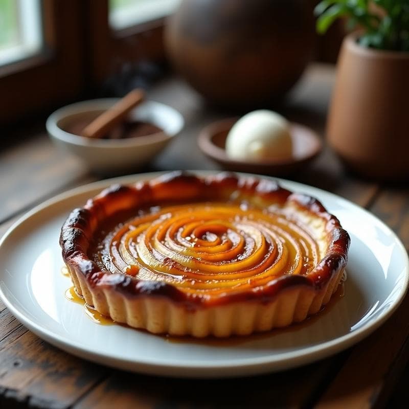 Tarta Tatin de Panela y Café Colombiano: Postre Gourmet en 30 Minutos sin Horno