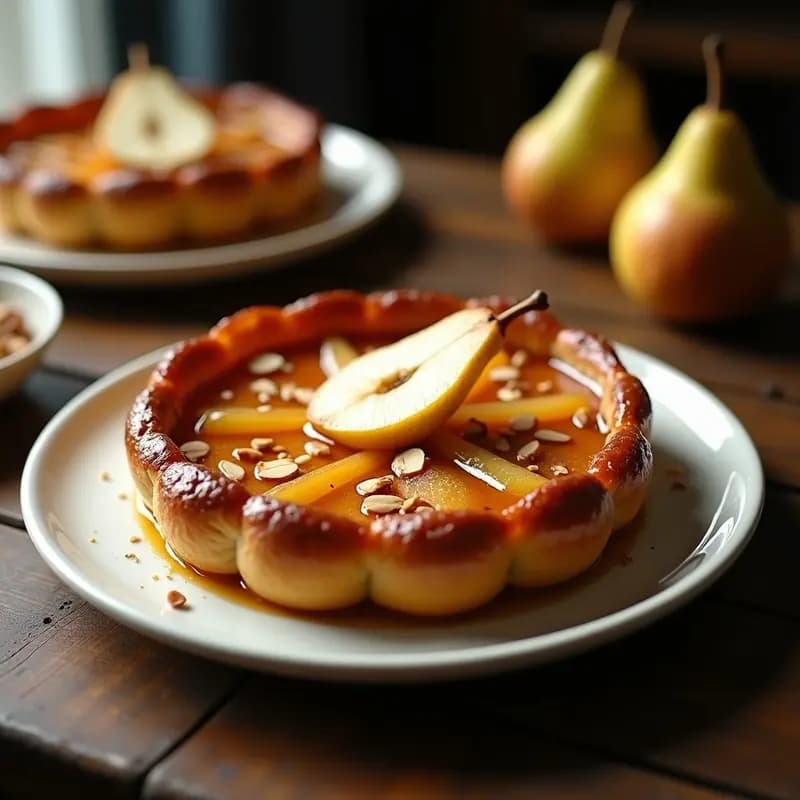 Tarta Tatin de Peras y Almendras: Receta Francesa con Caramelo Crujiente en 40 Minutos