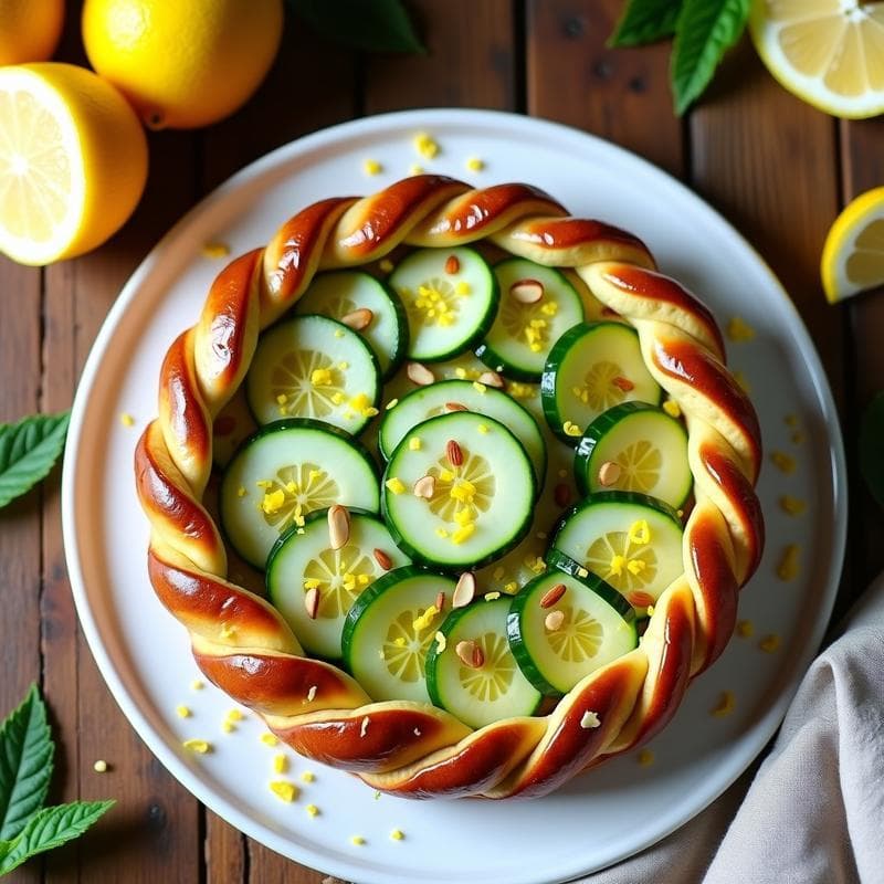 Tartaleta Tatin de Pepino y Limón: Receta Vegana Crujiente en 25 Minutos