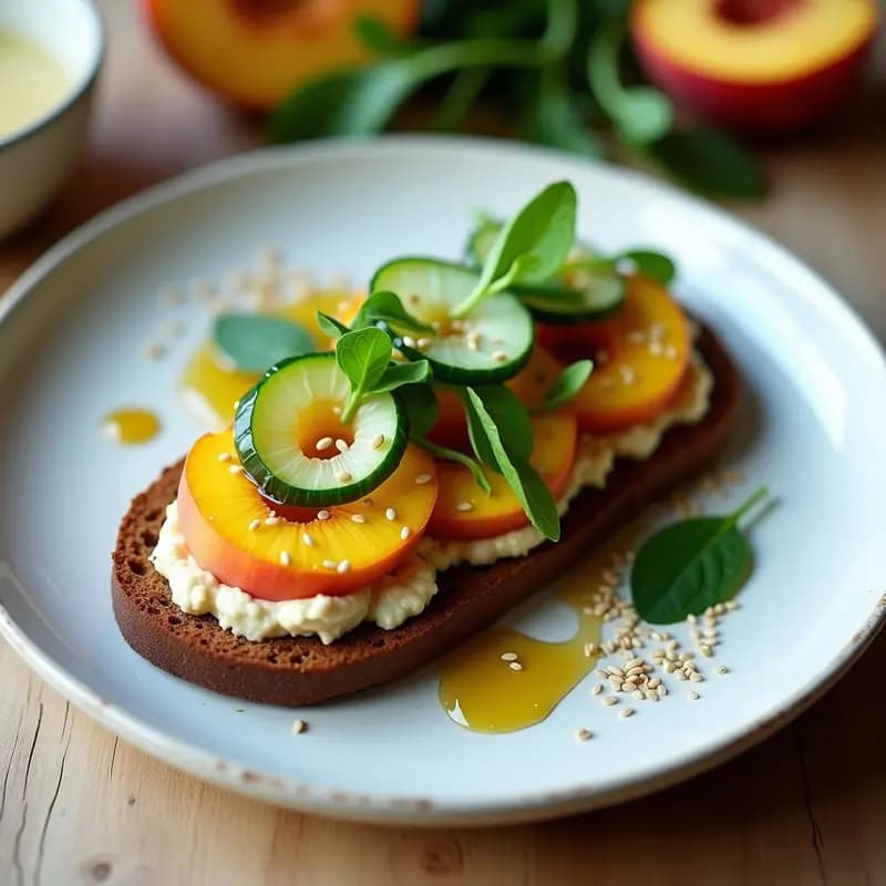 Tartín de Pepino y Melocotón Ahumado: Receta Vegana de Verano en 20 Minutos