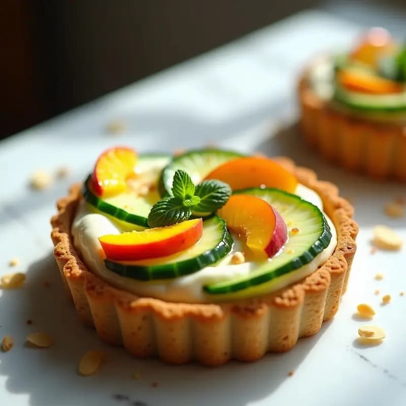 Tartín de Pepino y Melocotón Crujiente: Receta Veraniega Sin Horno en 15 Minutos