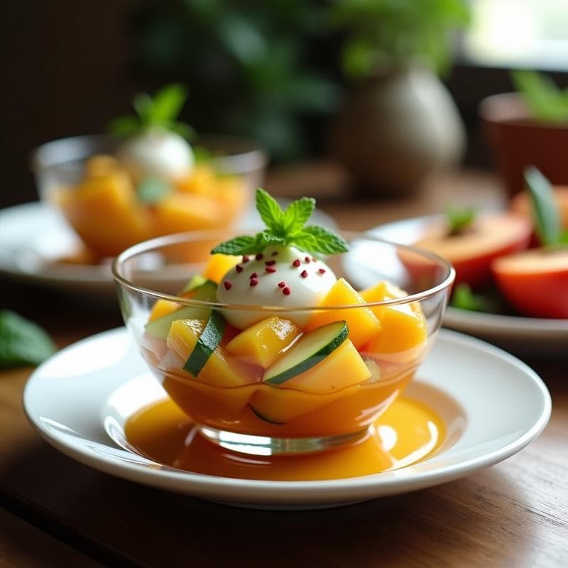 Tartar Tatin de Pepino y Melocotón Vegano: Receta Refrescante y Sin Azúcar en 15 Minutos