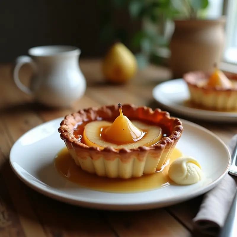 Tarta Tatin de Pera en Molde Individual: Receta Fácil y Elegante en 40 Minutos