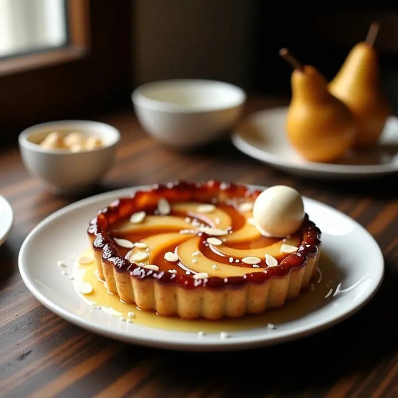 Tarta Tatin de Pera con Caramelo Salado: Receta Francesa de Autor en 40 Minutos