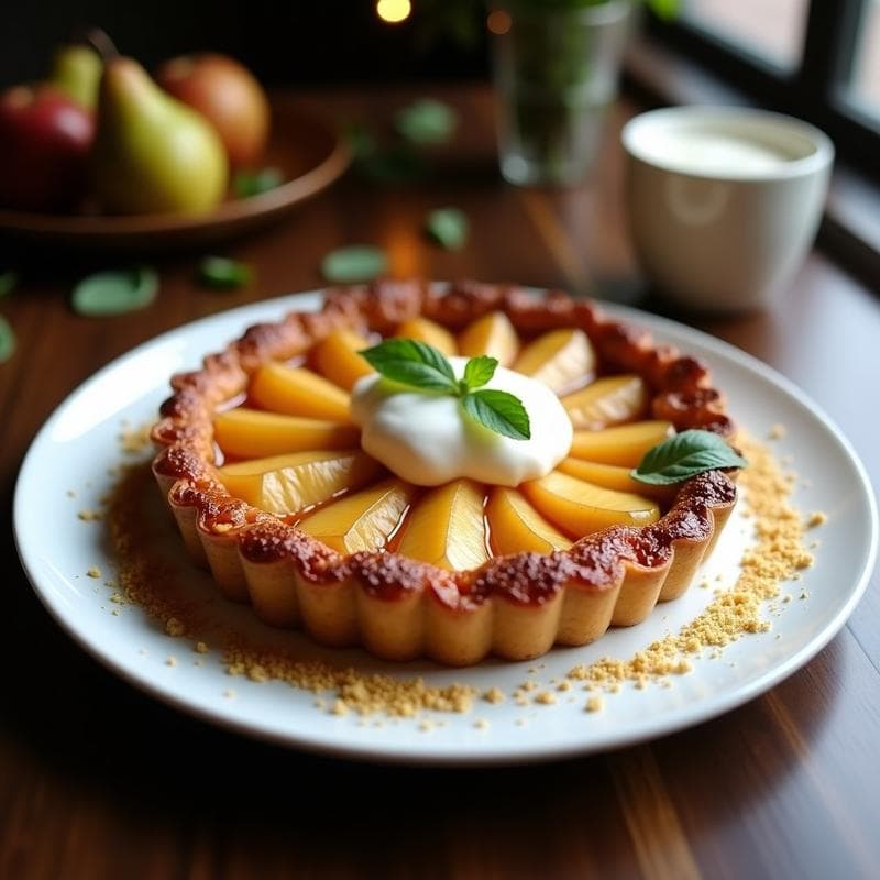 Tarta Tatin de Pera y Cardamomo Sin Azúcar: Receta Gourmet en 30 Minutos