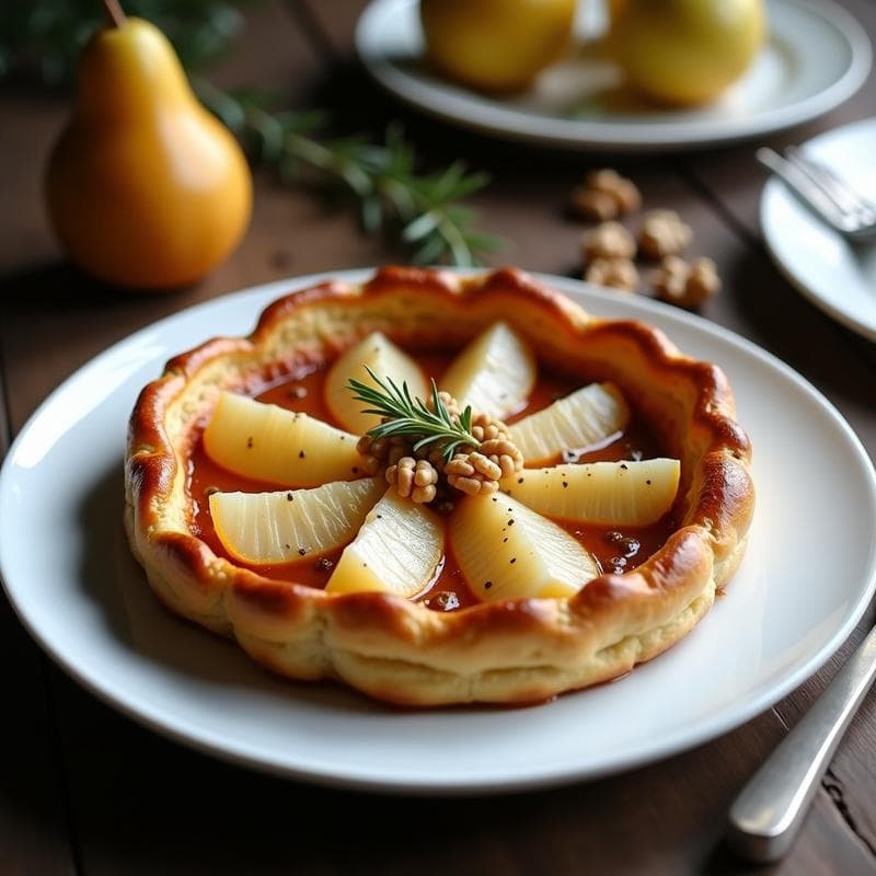 Tatin de Pera y Queso Azul: Receta Gourmet Sin Horno en Sartén Antiadherente