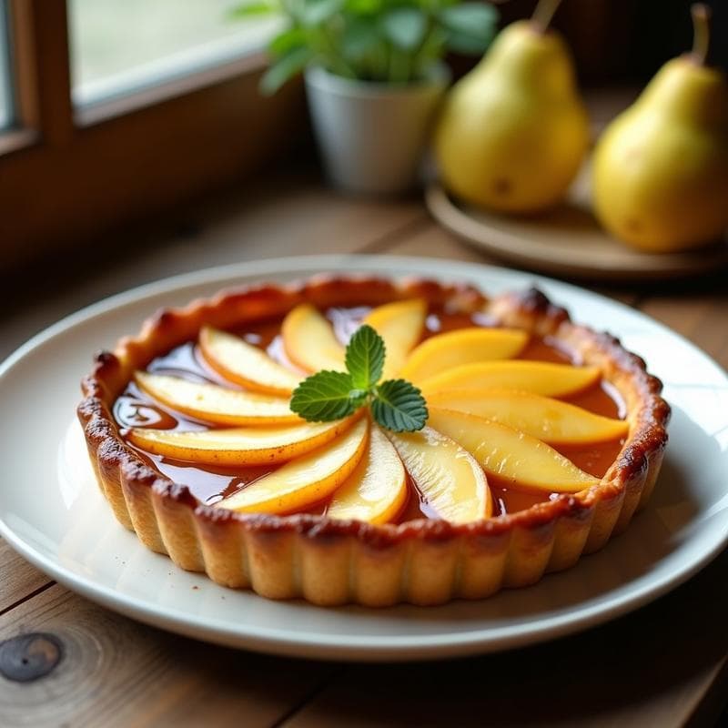 Tatin de Peras con Caramelo de Cúrcuma: Postre Sin Azúcar y Vegano en Airfryer