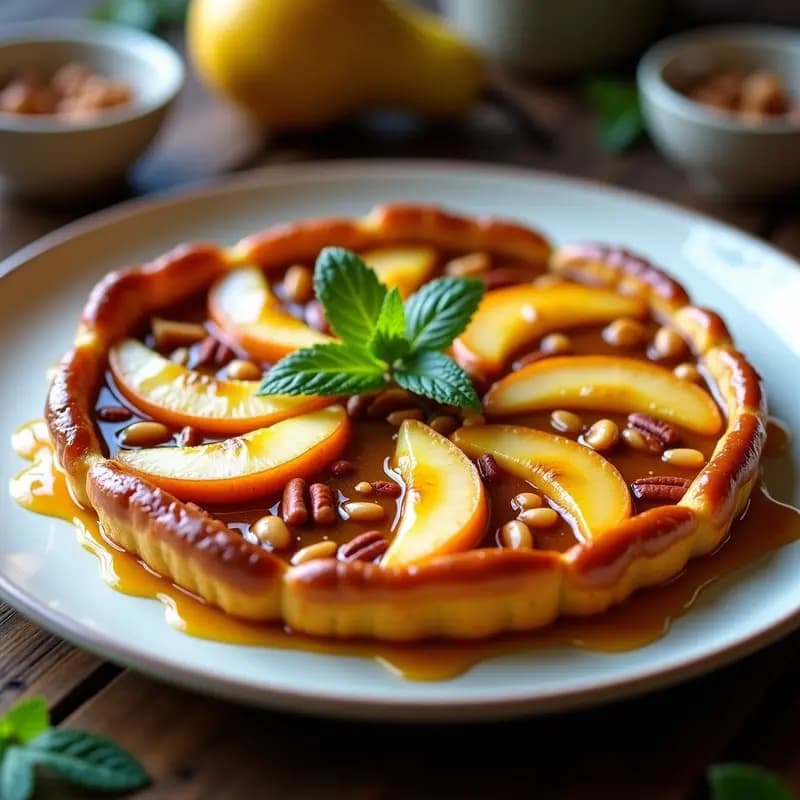 Tatin de Peras y Caramelo de Cúrcuma: Postre Francés con Toque Antiinflamatorio