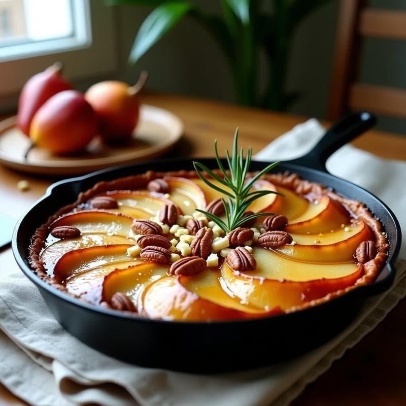 Tatin de Peras y Queso Azul: Postre Francés sin Horno en Sartén Antiadherente