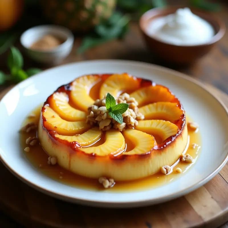 Tatin de Piña y Jengibre: Postre Francés con Toque Tropical Sin Horno