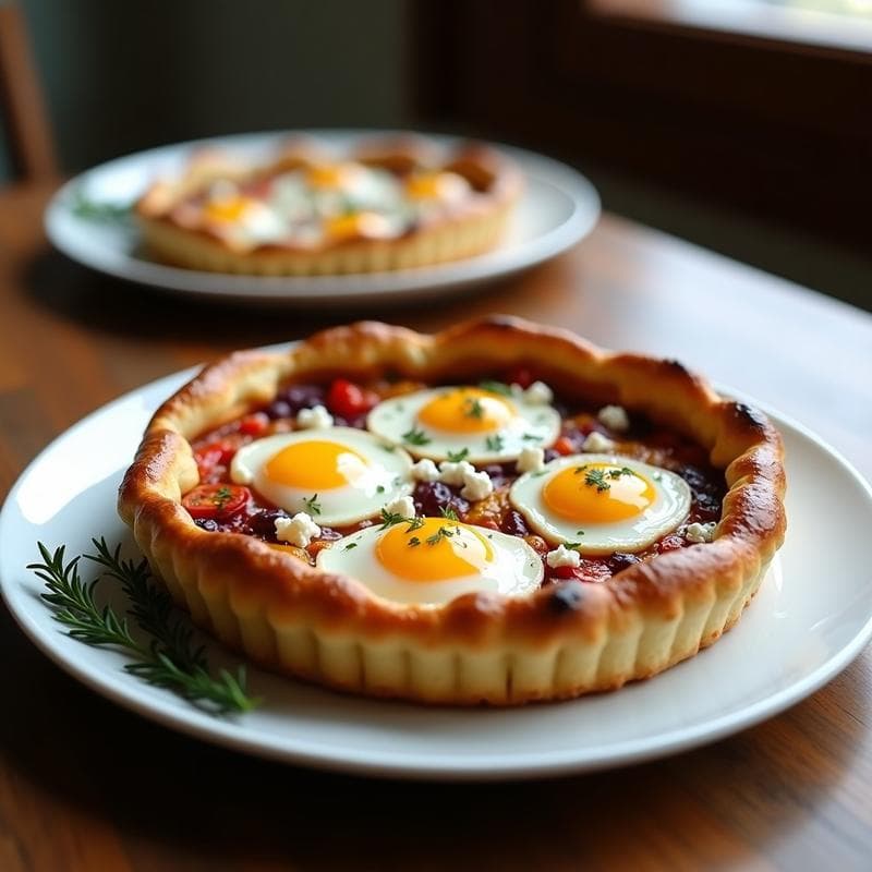 Tartaleta Tatin de Piperade Vasca: Receta al Horno con Pimientos Asados y Huevo