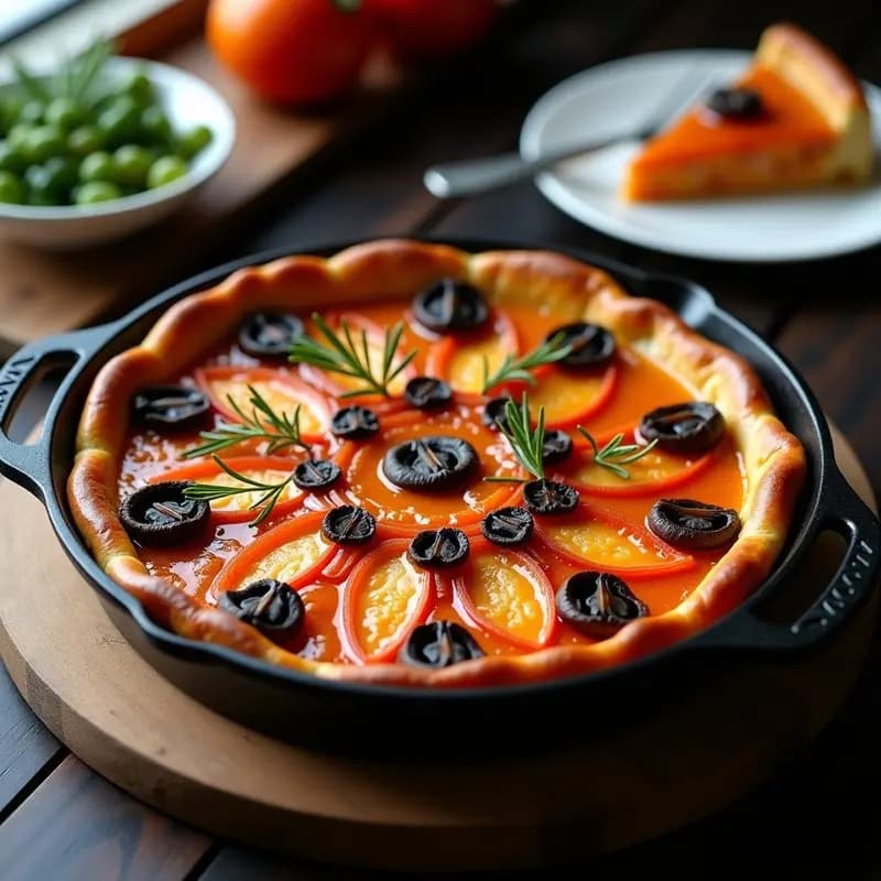 Tatin Salada de Tomate y Queso de Cabra: Receta Francesa con Miel y Trompeta de la Muerte