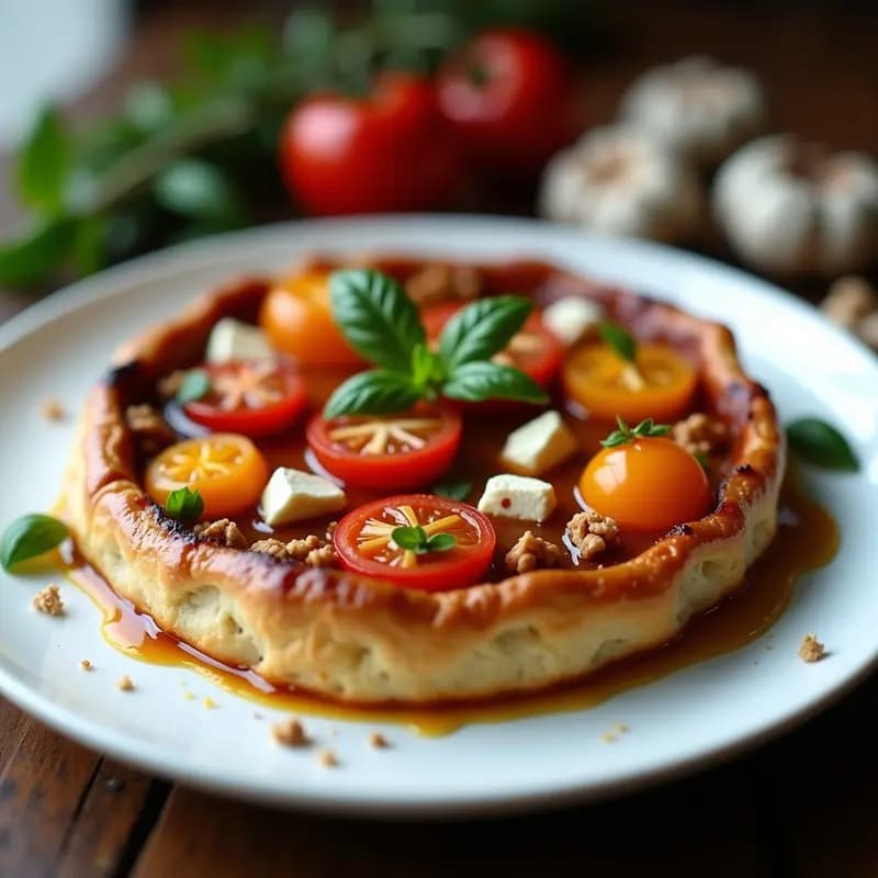 Tatin de Tomates Cherry y Queso de Cabra: Entrante Francés en Sartén