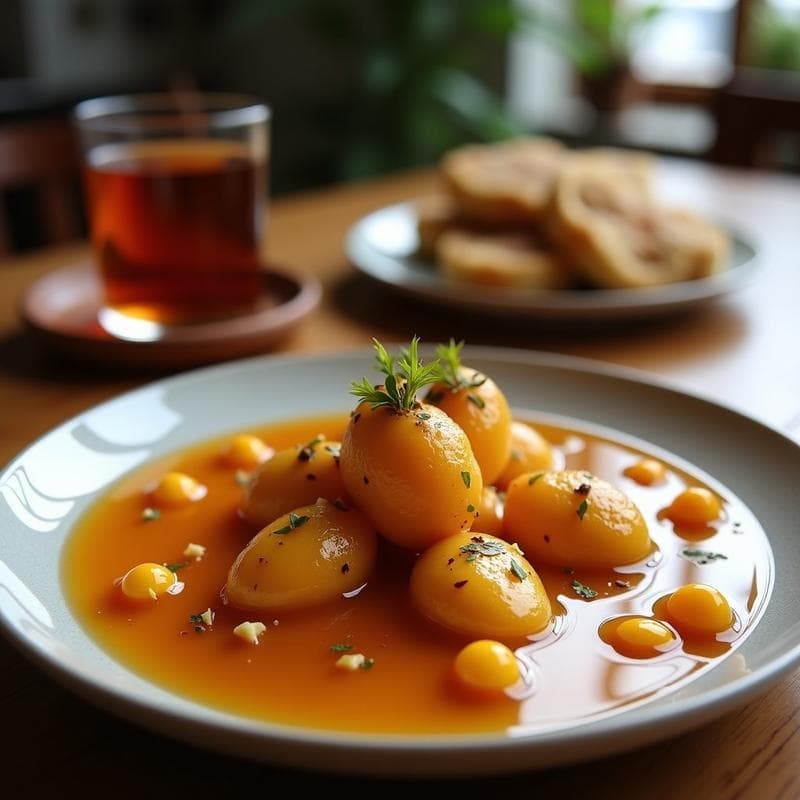 Té de Burbujas de Jazmín y Lichi con Esferificación de Maracuyá: Bebida China Modernista