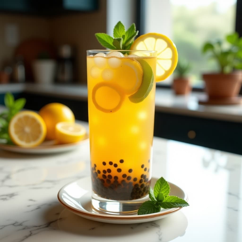 Té de Burbujas de Jengibre y Limón con Semillas de Chía: Bebida Detox y Digestiva