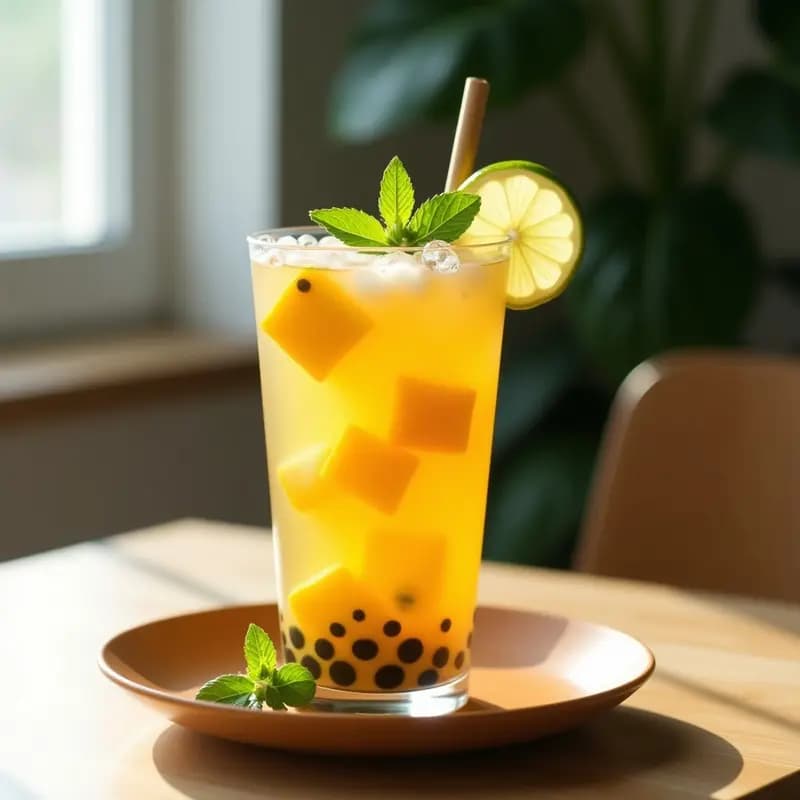 Té de Burbujas de Maracuyá y Jengibre: Bebida taiwanesa digestiva y energética