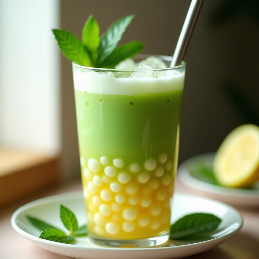 Té de Burbujas Matcha y Limón: Bebida Energética Sin Azúcar con Toque Japonés