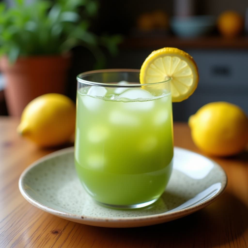 Té de Burbujas de Matcha y Limón con Sirop de Agave: Bebida Japonesa Refrescante y Sin Cafeína