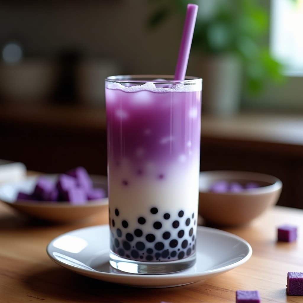 Té de Burbujas de Taro y Leche de Almendras: Bebida Taiwanesa Sin Azúcar y Vegana