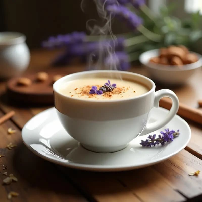 Té de Buttercup y Lavanda con Leche de Almendras: Bebida Relajante y Sin Cafeína para Dormir
