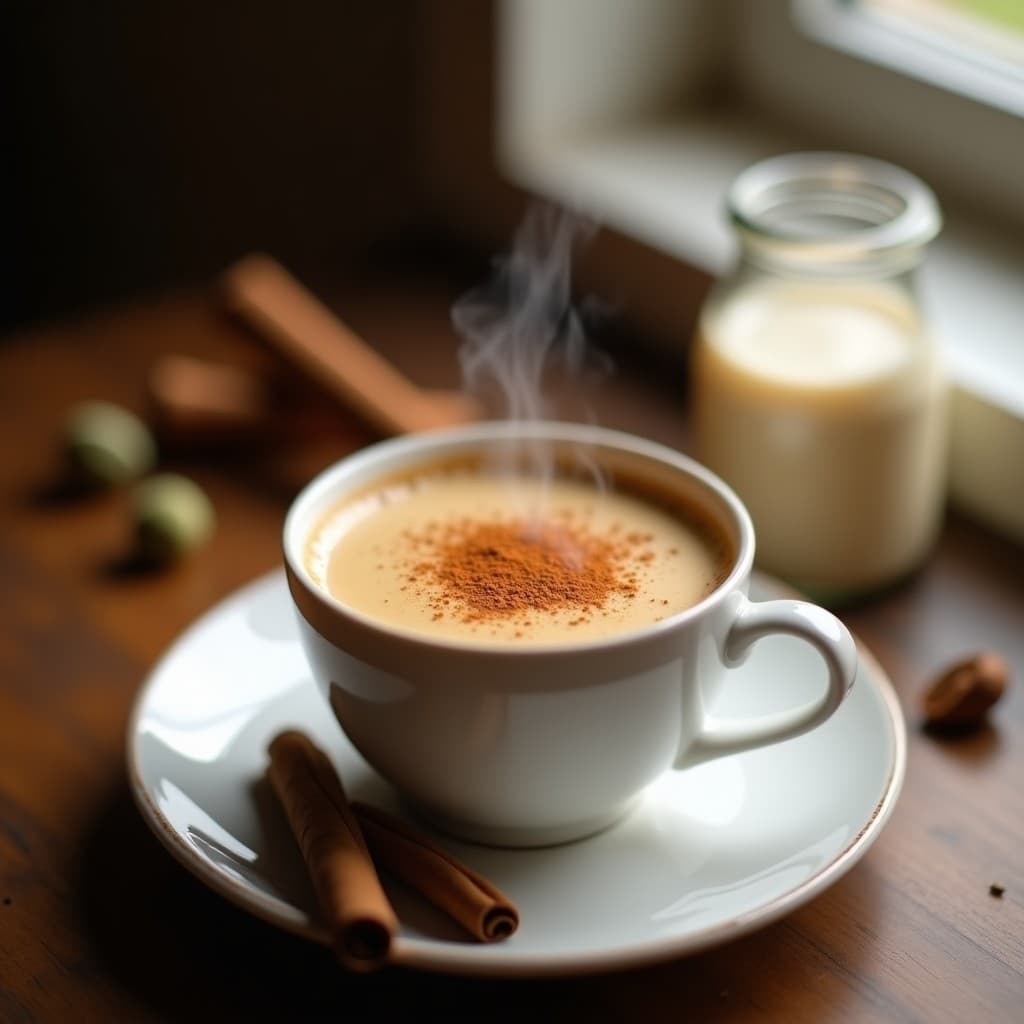 Té Chai con Leche de Avellanas y Canela de Ceilán: Bebida India Sin Azúcar y Reconfortante