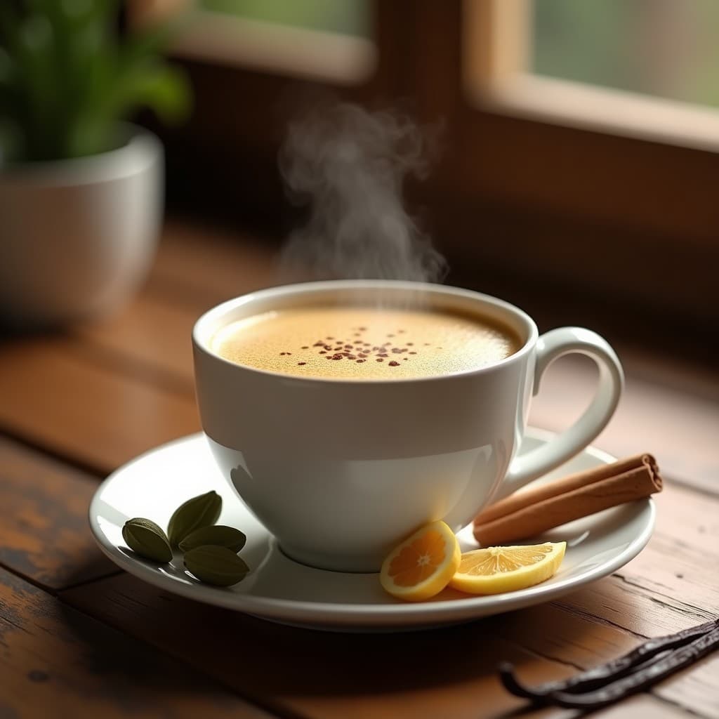 Té Chai de Cardamomo y Jengibre con Leche de Avena: Bebida Relajante Sin Lactosa