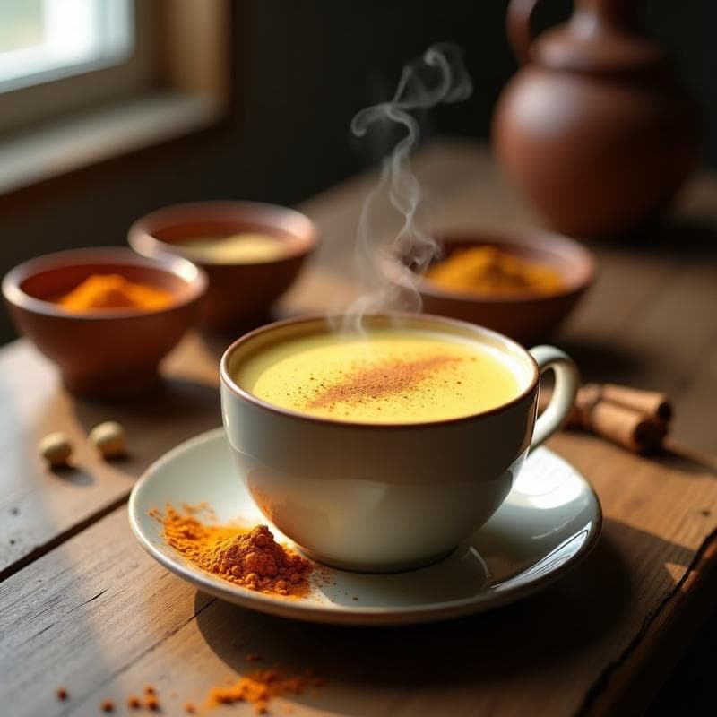 Té Chai de Golden Milk con Especias de Cardamomo y Canela: Bebida Antiinflamatoria Vegana