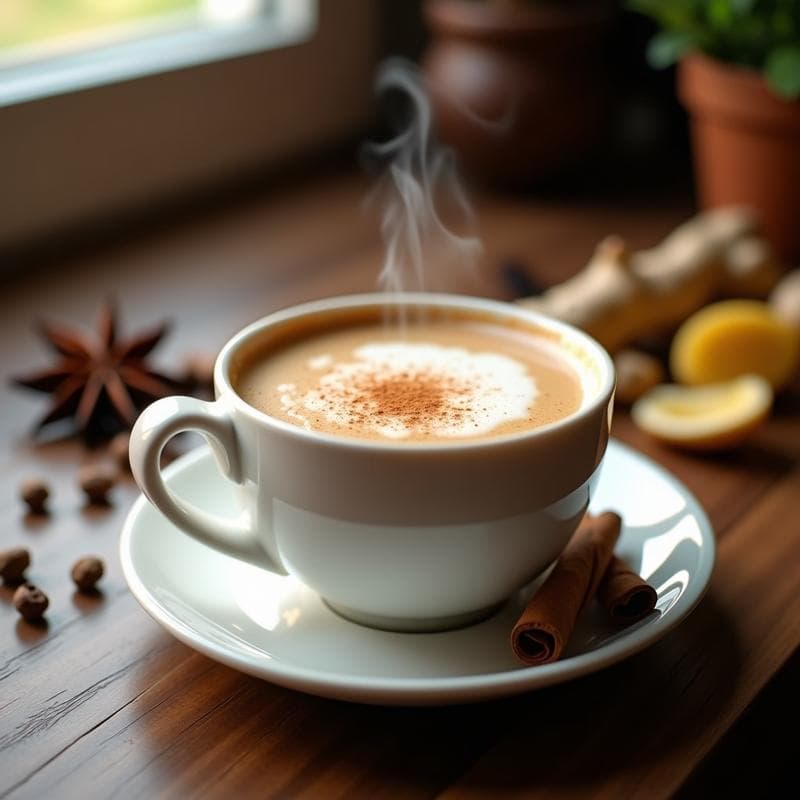 Té Chai Latte con Leche de Anacardo y Especias: Bebida Vegana Energética y Sin Lactosa