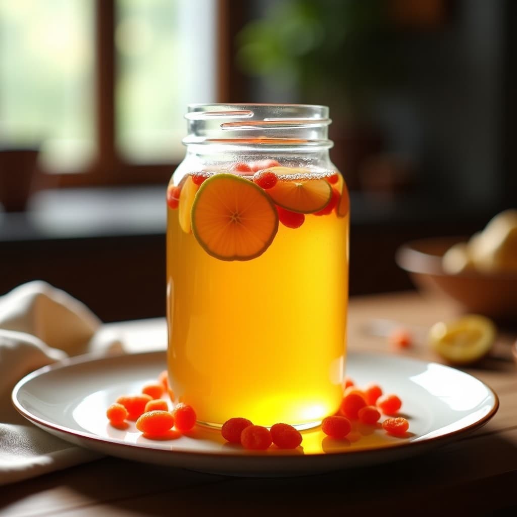 Té de Combucha con Jengibre y Bayas de Goji: Bebida Probiótica y Energética