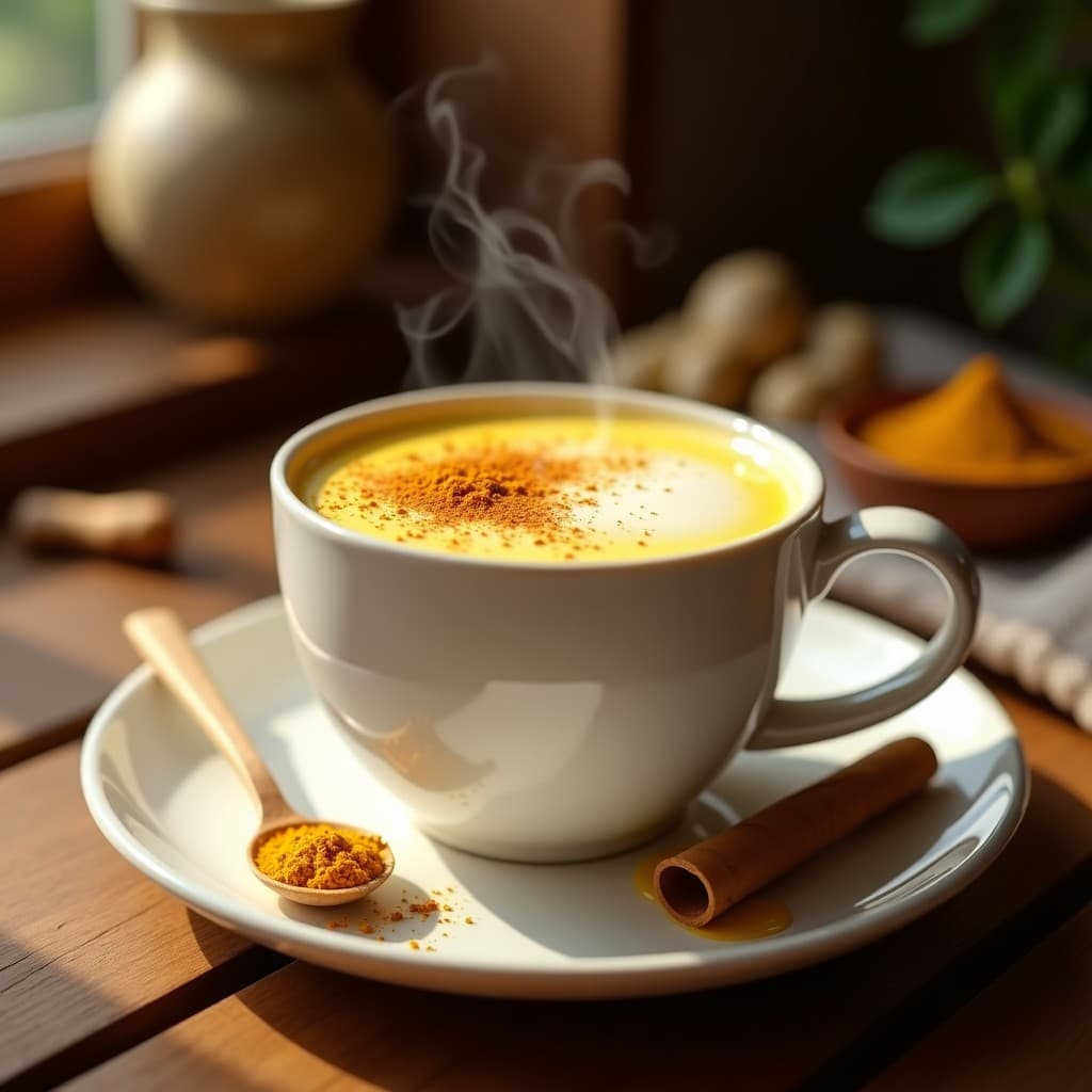 Té de Cúrcuma y Jengibre con Leche de Avena: Golden Latte Antioxidante para Inmunidad