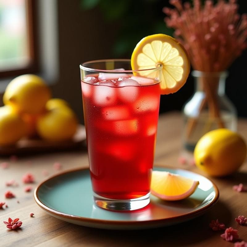 Té Frío de Hibisco y Jamaica con Limón: Bebida Mexicana Refrescante y Diurética