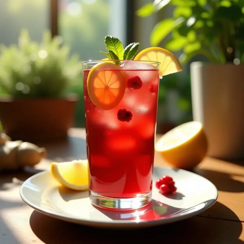Té Frío de Hibisco y Jengibre con Limón: Bebida Refrescante y Antioxidante para el Verano