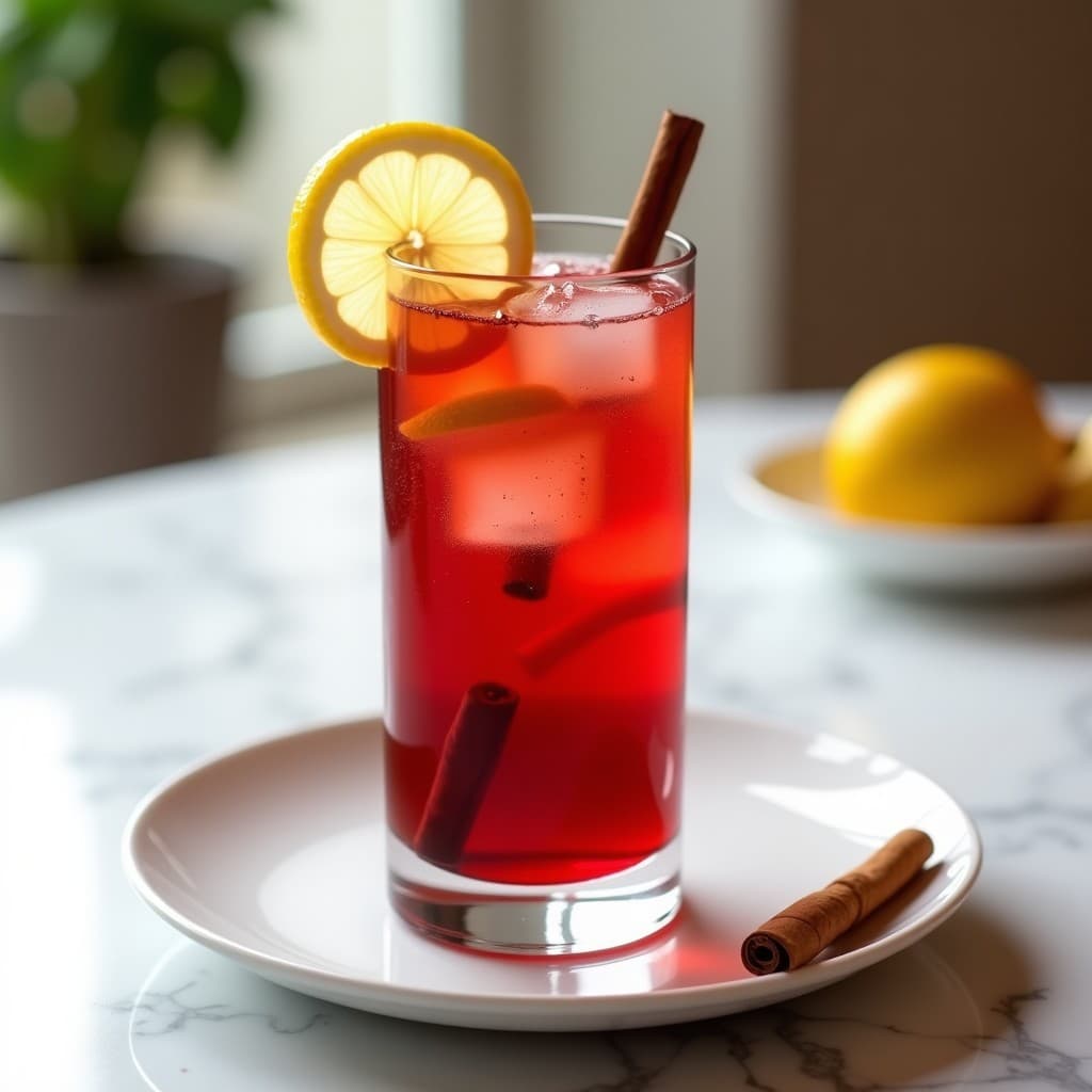Té Frío de Hibisco y Jengibre con Rodajas de Limón: Bebida Detox y Sin Calorías